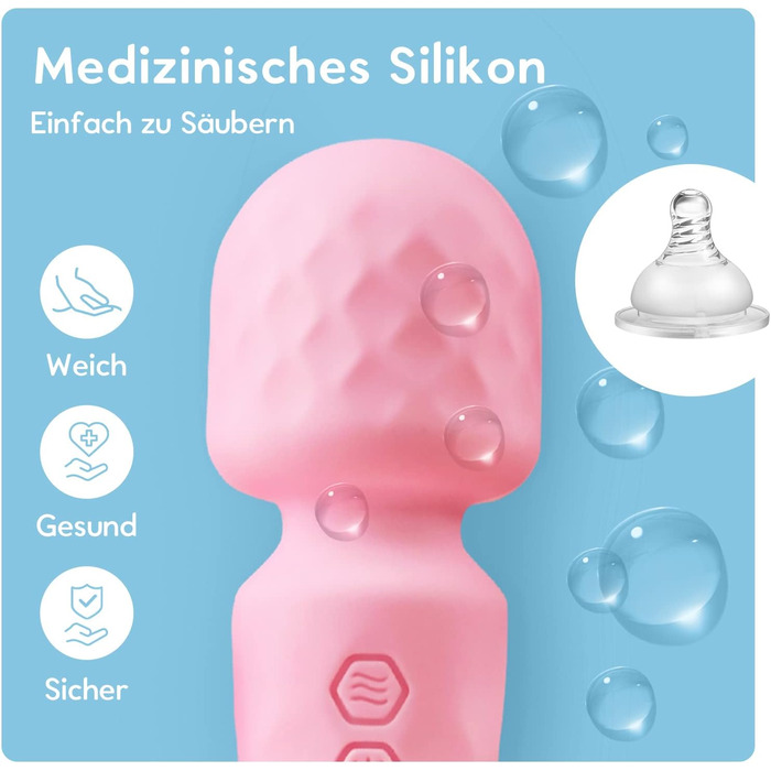 Міні сильна масажна паличка, силіконовий масажер із 10 режимами вібрації, водонепроникний перезаряджуваний портативний маленький вібраційний масажер, тихий бездротовий ручний масажер, подарунок для жінок, рожевий
