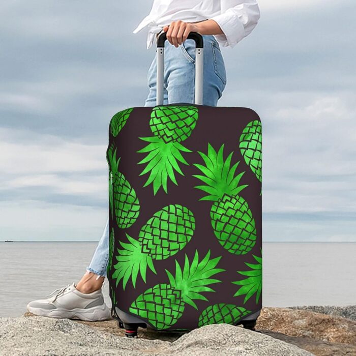 Чохол для валізи Ананасове мистецтво, міцний захист для багажу, підходить для валіз розміром 45.7 - 81.3 см, розмір XL, чорний, екстра-великий