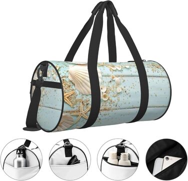 Спортивна сумка, дорожня сумка, пляжна палатка, морська колекція, вінтажний стиль, бохо-принт, сумка для ночівлі, чорний колір, універсальний розмір, сумка для подорожей