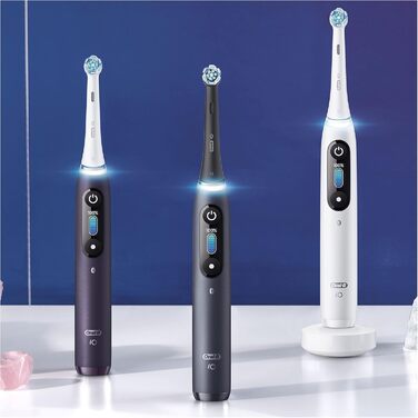 Електрична зубна щітка Oral-B iO Series 8, акумуляторна, з 1 ручкою зі штучним інтелектом, 1 щіткою та 1 дорожнім кейсом преміум класу фіолетовий 1 шт. (1 упаковка)