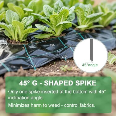 Садових кілочків з гачками для щіток, 15,2 см, 9 калібру, оцинковані садові кілочки, міцні ґрунтові кілочки для бар&39єру від бур&39янів, тканини для трави, рослинного покриву та садівництва на відкритому повітрі, 150