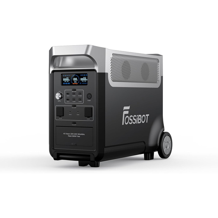 Портативна електростанція FOSSiBOT F3600 Pro 3840Wh, розширювана 3,8-11,5 кВт-год, LFP батарея на 6500 циклів, 2000W PV вхід, 3600