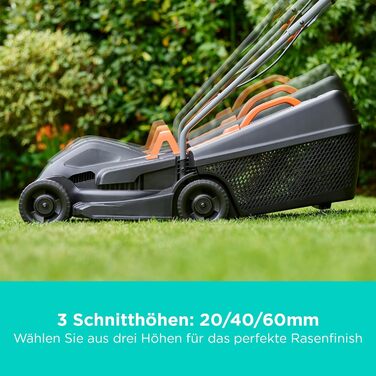 Електрогазонокосарка BLACKDECKER 1000 Вт, ширина 32 см, 3 регулювання висоти, травозбірник 30 л, BEMW351-QS