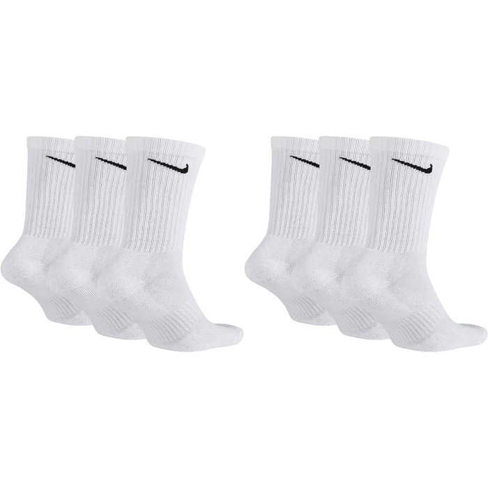 Шкарпетки для тренувань Nike Unisex Everyday Cushioned Crew (3 пари) розміри 38-42, білі