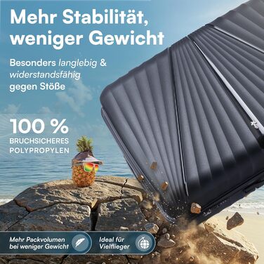 Валіза Xonic Hard Shell Suitcase M на 40 л - стійка до пошкоджень поліпропіленова валіза на колесах з подвійними колесами, що обертаються на 360, та замком TSA - дорожня валіза чорного кольору M (40 л)