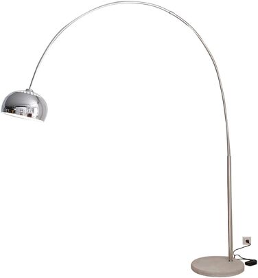 Торшер Big-Deal Deluxe Silver хромований з диммером і бетонною основою Arc Lamp Concrete W223 x D49 x H240 см
