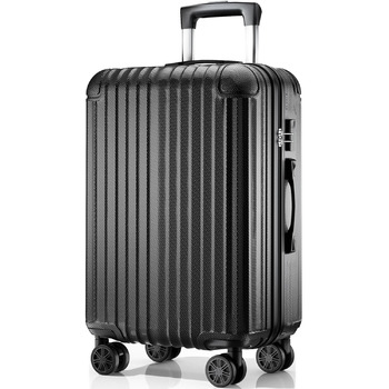Велика валіза на візках 76x530 см, тверда дорожня валіза з 4 колесами та кодовим замком, легка ручна поклажа, чорний L