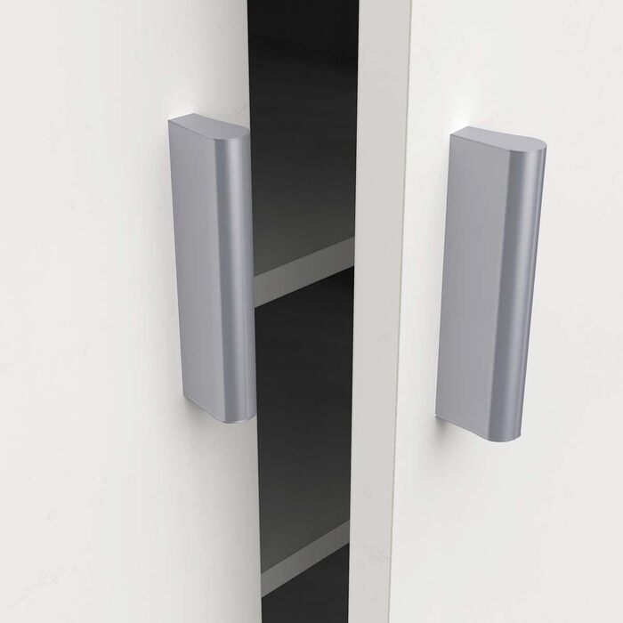 Багатофункціональна шафа з двома дверима та шістьма полицями, біла, розміри 55 x 108 x 36 см