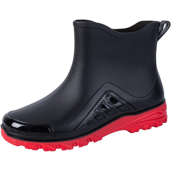 Чоловічі гумові чоботи, чоловіче взуття для активного відпочинку, гумові чоботи, міцні водонепроникні гумові робочі чоботи, червоні, розмір 41 EU