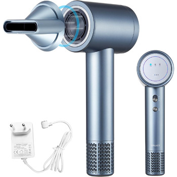 Фен акумуляторний, іонний акумуляторний фен Фен з двигуном 110 000 об/хв, фен з 4 режимами зарядки і магнітною насадкою, дорожній