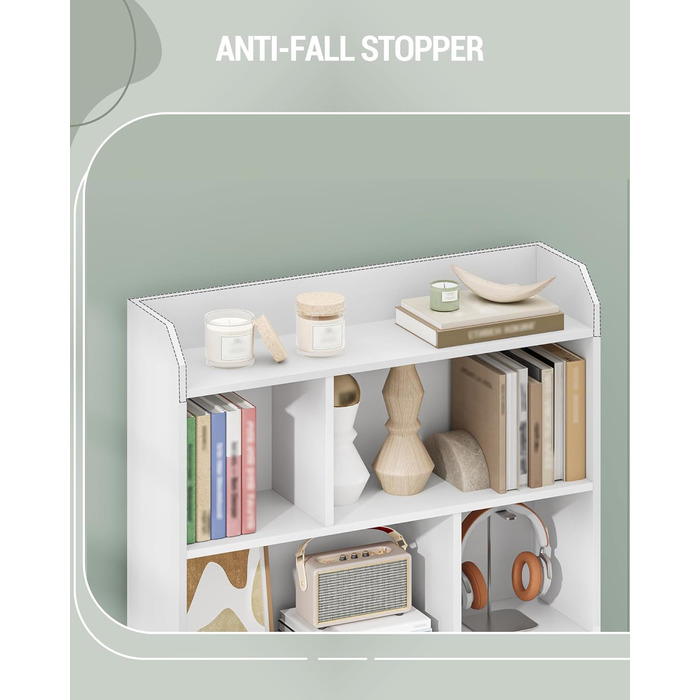 Книжкова полиця Hzuaneri, з 7 полицями, полиця для зберігання, окремостояча полиця, для вітальні, офісу, спальні, 24 x 80 x 199 см, білий BC32803 шт. Білий 24 x 80 x 199 см