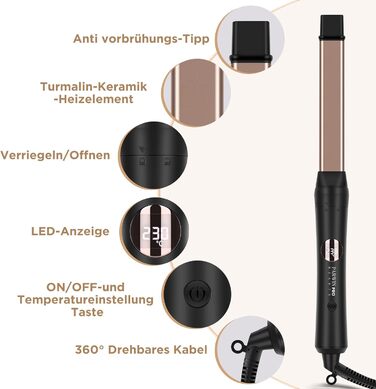 Щипці для завивки 5 в 1 PARWIN PRO BEAUTY Багатофункціональні змінні щипці для великої та малої плойки з керамічним турмаліном та