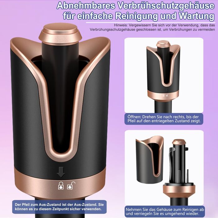 Автоматична плойка COMEIN, плойка для завивки великих локонів Автоматична 4 температури, захист від ошпарювання і знімається для ч