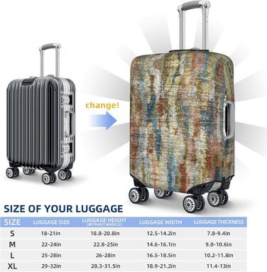 Чохол для валізи Богемний Абстракт з еластичної тканини, захисний від подряпин та пилу, чорний, розмір 85 см