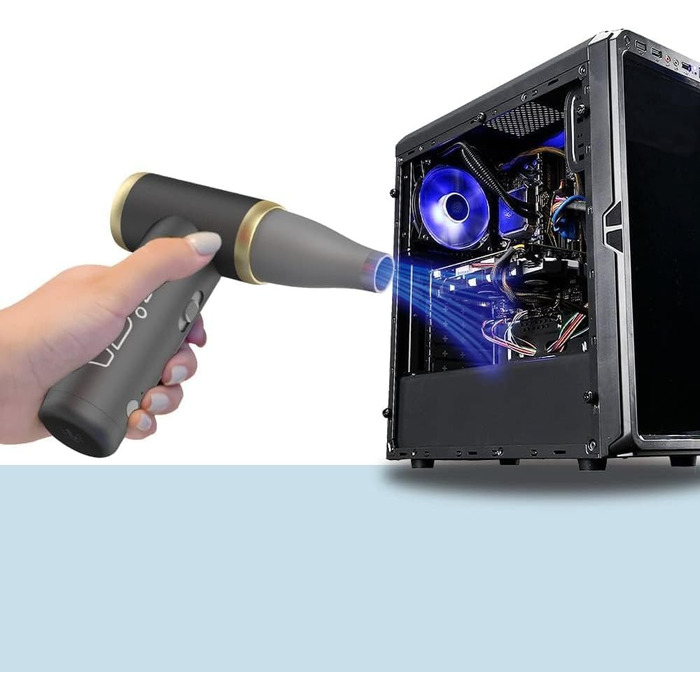 Електричний повітродув Kica JetFan 2 - заміна розпилювача стисненого повітря, що перезаряджається, ручний повітродув, міні-повітродув для ноутбука, клавіатури, автомобіля, дивана, офісного обладнання, 22500-101000 обертів за хвилину - чорний