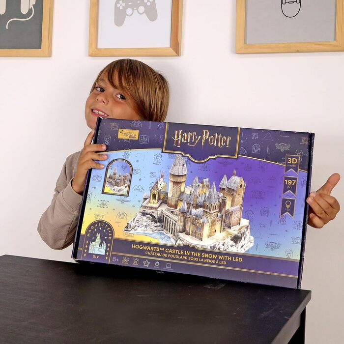Пазл EXPLORA Сяючий замок Гоґвортс (офіційна ліцензія Harry Potter) 202 деталі, арт. 540312 конструктор для моделювання від 8 років, без клею та ножиць, 3D-