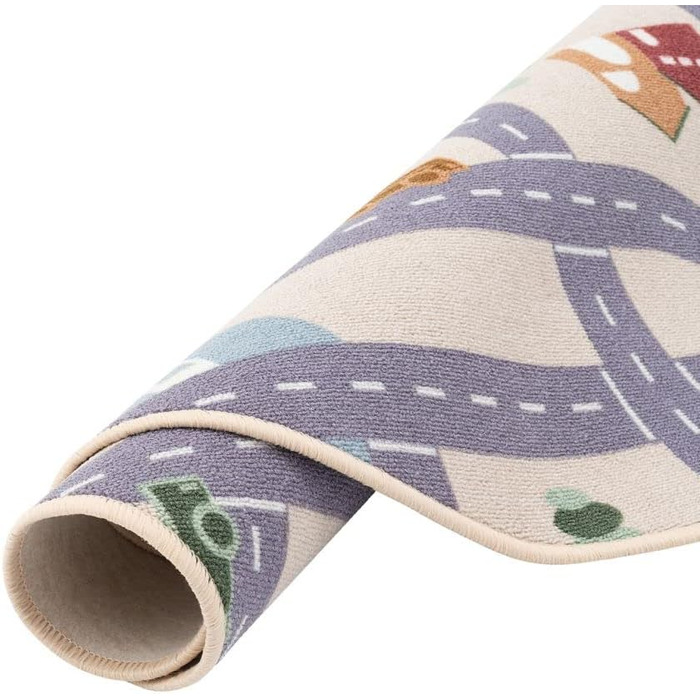 Дитячий килим Snapstyle Ігровий килимок Дитяча кімната Легкий догляд Веселе місто Бежевий круглий в 7 розмірах 160 см Круглий