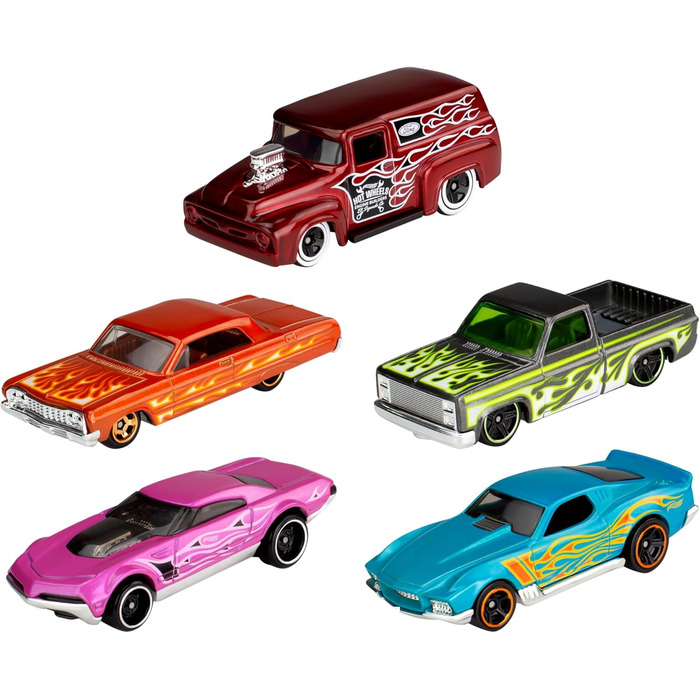 Набір машинок Hot Wheels, упаковка з 5 шт. , різні моделі іграшкових машинок, масштаб 164, з реалістичними деталями, автоіграшки,
