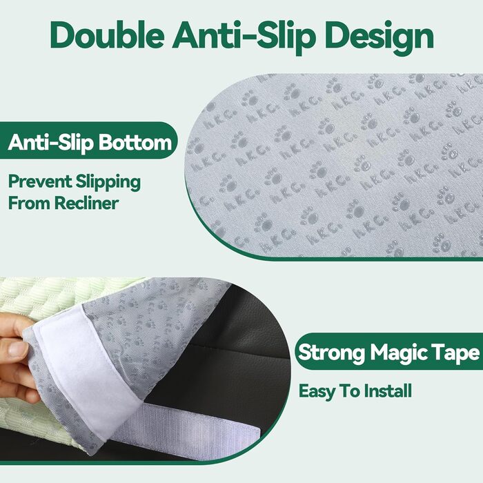 Подушка для шиї MABOZOO для крісел-реклайнерів з кишенею, подушка для підголівника для полегшення болю в шиї та підтримки шийного відділу хребта, подушка для голови-реклайнера для тих, хто спить на боці вдома, в офісі або під час подорожей, світло-зелена