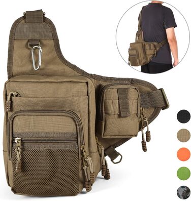 Рибальська сумка Lixada з відділеннями, багатофункціональна, водонепроникна, 32 x 39 x 12 см хакі
