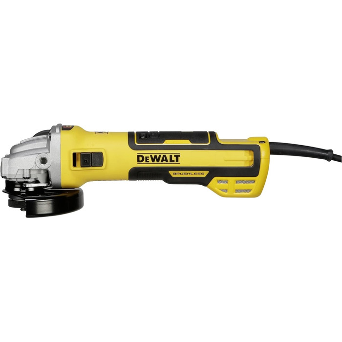 Кутова шліфувальна машина Dewalt (1700 Вт, діаметр диска 125 мм, безщіткова, малообслуговувана, плавний пуск, вкл. захисний кожух,