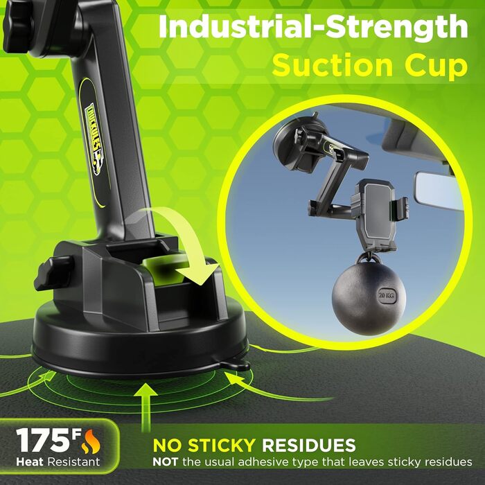 Тримач для мобільного телефону Truckules, міцний, з супер присоскою, тримач для мобільного телефону для вантажівки, приладової пан