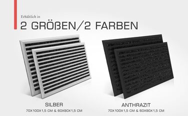 Килимок для вулиці 60x90 см Нековзний, Нержавіючий, Килимок для вулиці Вхідний килимок, Килимок для вулиці з сітки, Сріблястий AluGant 90 x 60 см (Прямокутний) Сріблястий