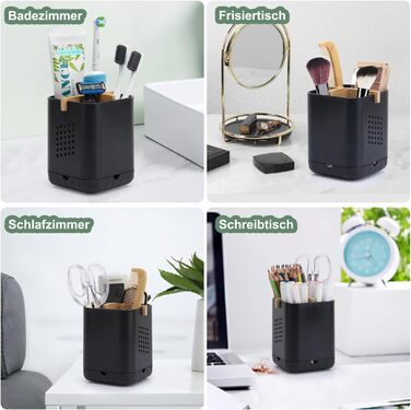 Тримач для зубної щітки BYUNER Тримач для електричної зубної щітки Насадки для щіток Органайзер для ванної кімнати Чашка для зубної щітки Знімний тримач для зубної щітки зі зливним отвором (чорний)