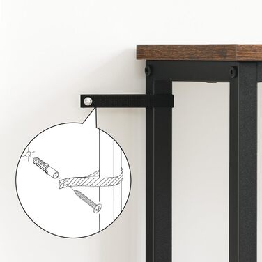 Вузький консольний столик HOOBRO, бічний столик 75 см, столик для передпокою, невеликий столик для демонстрації, диван-столик для невеликих приміщень, для входу, передпокою, вінтажний коричнево-чорний EBF79XG01 Вінтажний коричневийчорний