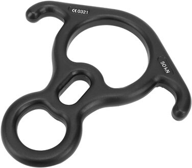 Спускний пристрій Alomejor 50KN для скелелазіння, спуску з гірки, рятувального верстату, восьмикільцевого верстату, великого розміру, для страховки та спуску з вигнутими вухами, для скелелазних рам Peak