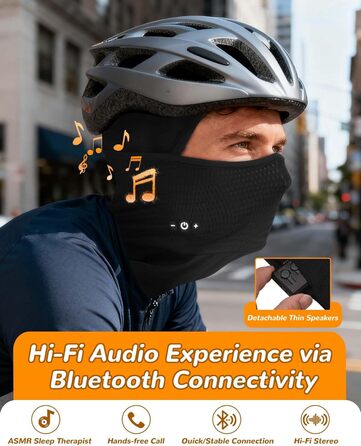 Лижна маска-балаклава з Bluetooth-навушниками, спорядження для холодної погоди для катання на лижах, сноуборді та мотоциклі, унікальні технічні подарунки для чоловіків та жінок