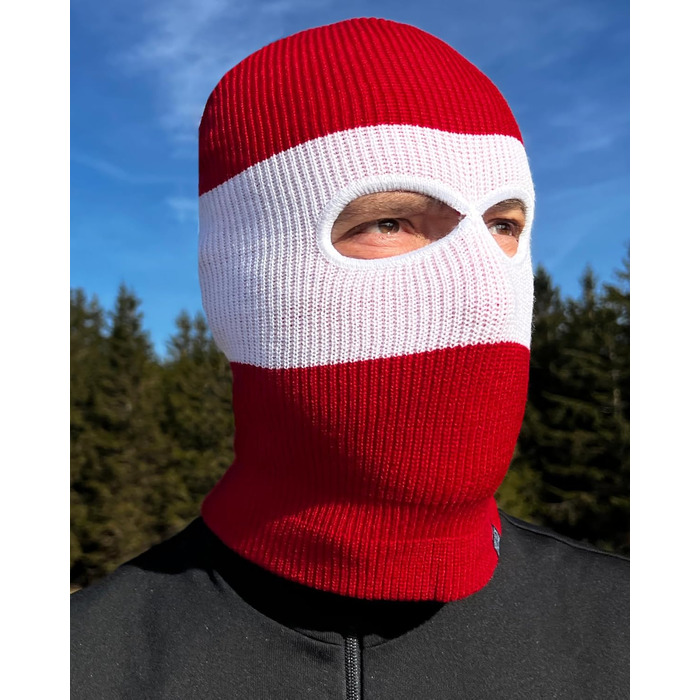 Шапка та балаклава PG Wear Troublemaker 2-в-1, червоно-білі смужки, один розмір