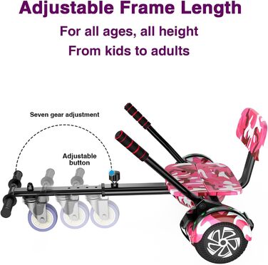 Гіроскутер для дітей 6,5 дюйма – самобалансуючий з картингом, світлодіодними ліхтарями та Bluetooth-колонкою, ідеальний подарунок для дітей