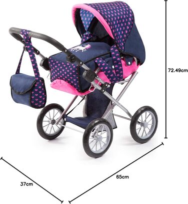 В сучасному дизайні з єдинорогом, комбінована коляска для ляльок, зі знімною люлькою та сумкою через плече, регульована по висоті,