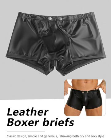 Чоловічі боксери ohyeahlady, з лакованої шкіри, чорні, розмір L