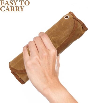 Набір посуду для кемпінгу Beavorty з рулоном столових приборів, портативні столові прибори з нержавіючої сталі для подорожей на відкритому повітрі з сумкою для зберігання, легкий посуд для пікніка для кемпінгу, походів та барбекю