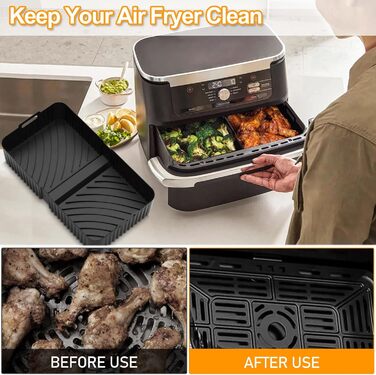Аерофритюрниця VnkloMes з силіконовою формою для Ninja Foodi AF500EU 10.4 л, фритюрниця з силіконовою формою, багаторазова, аксесуари для силіконової форми для фритюрниці AF500EU