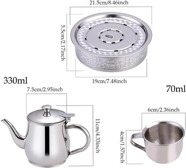 Дитячий набір для чаювання, 10,9 см, нержавіюча сталь, з довгим носиком, з чашками та підносом, розвиваючий ролевий набір для дошкільнят та початківців, для дитячого садка