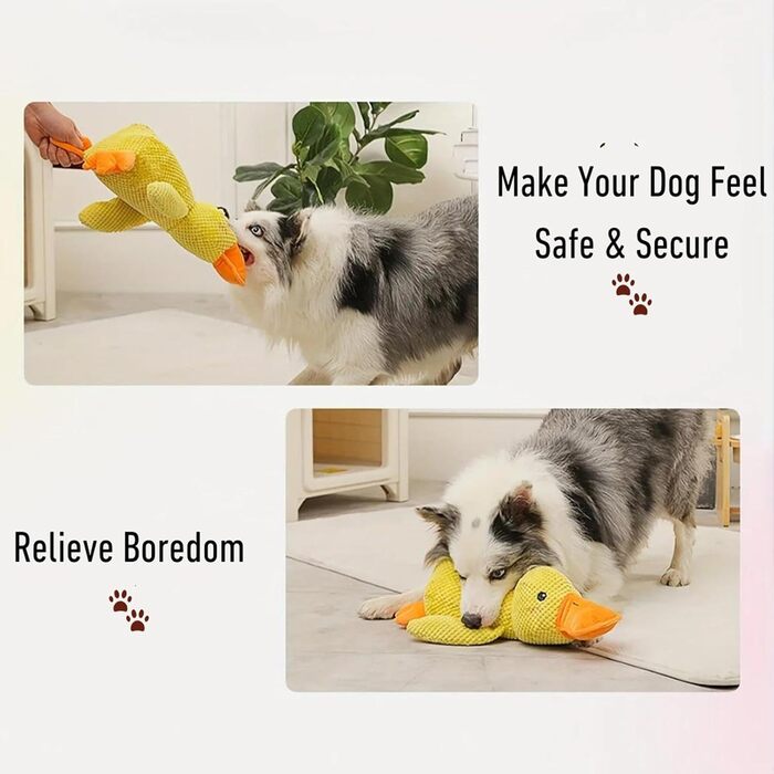 Заспокійлива качка для собак, іграшка для собак Calming Duck Іграшка Duck Toy for Calming Puppies - Duck, Soft Plush Dog Squeaky Toy for Chewing, Creative Plush Dog Toys for g