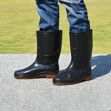 Чоловічі гумові чоботи до литок, водонепроникні, нековзні, гумові чоботи, потовщена підошва, водне взуття, для активного відпочинку, риболовлі, садівництва, бруду, розмір 41 EU A