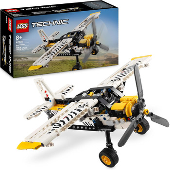 Пропелерний літак LEGO Technic, іграшка-літак для дітей, подарунок для хлопчиків і дівчаток віком 8, модель літака з обертовим пропелером і 4-циліндровим поршневим двигуном 42198