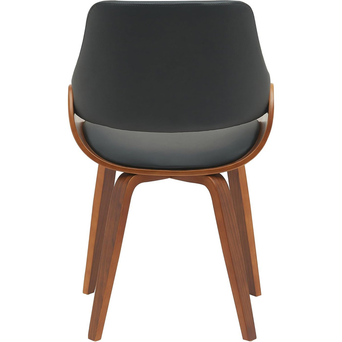 Обідній стілець CLP Vangale I кухонний стілець з каркасом з гнутої деревини I м&39який стілець зі спинкою, колір горіх/чорний, матеріал штучна шкіра штучна шкіра горіх/чорний