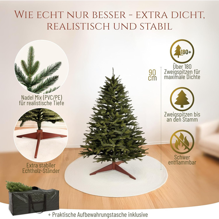 Штучна ялинка преміум-класу 90 см PURE LIVING INTERIOR DESIGN