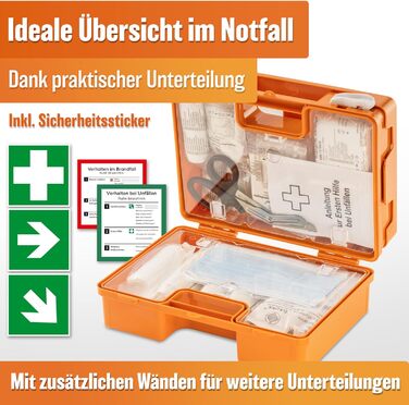 Аптечка HELDENWERK за новим стандартом DIN 131572021 з настінним кріпленням та наклейкамиУніверсальна аптечка для бізнесу, домогос
