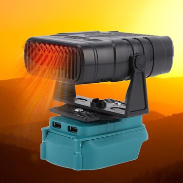 Портативний обігрівач Dpofirs на батарейках з двома температурами для кемпінгу в автомобілі, сумісний з батареями BL1815, BL1820, BL1530, BL1840, BL1850