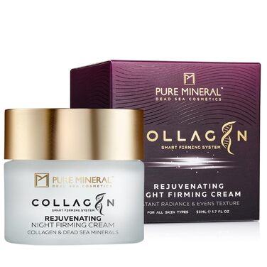 Мінеральна нічна крем-регенератор з колагеном Pure Mineral - мінерали Мертвого моря, проти зморшок, омолодження - без силіконів, сульфатів, парабенів - 50 мл