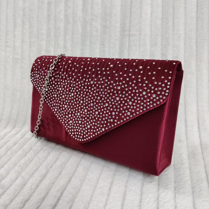 Елегантна жіноча сумочка з діамантами, блискуча, для вечірки, випускного, дівич-вечора, бордового кольору