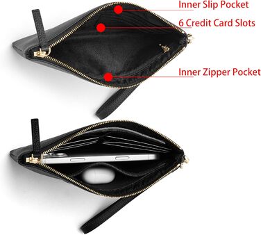 Дорис і Джекі Клатч на зап'ястя -005, Натуральна шкіра, Чорний