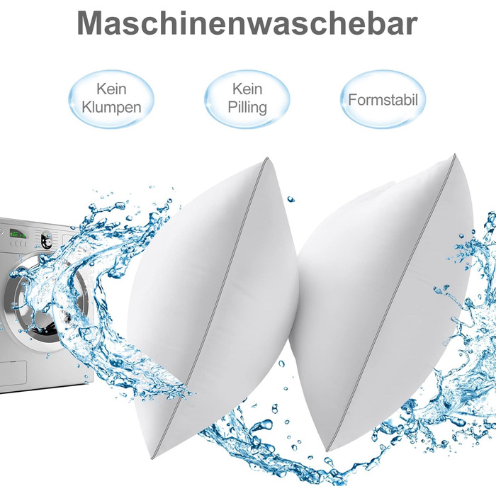 Подушка BedStory 40x80, комплект із 2 подушок з високоякісним наповнювачем з мікрофібри 950 г x 2, м&39який наповнювач, який можна прати, подушка для ліжка, подушка для сну, подушка для дивана, подушка для сну на боці 40x80 см