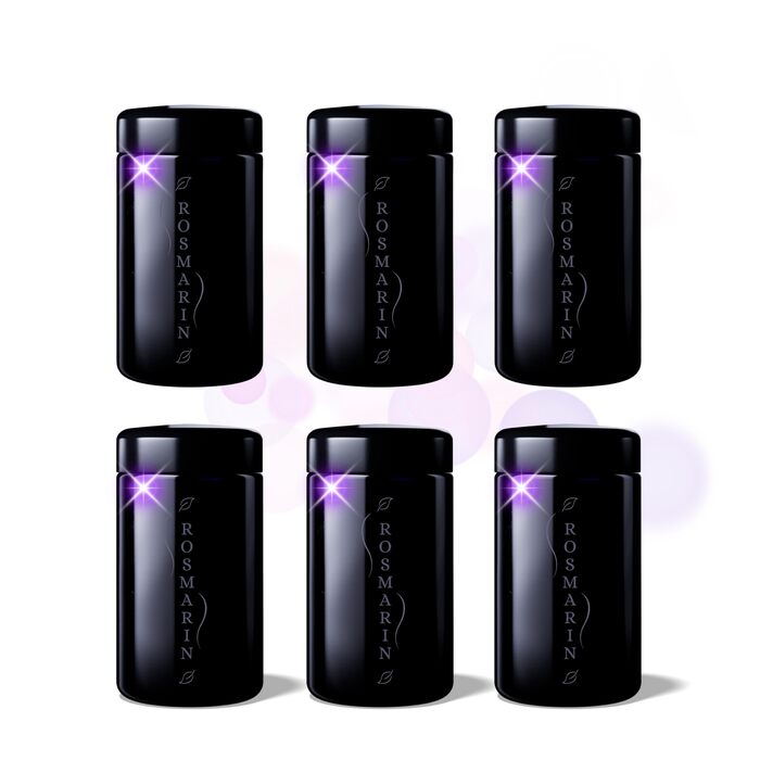 Елегантні скляні банки ANCEVIA з фіолетовим покриттям та індивідуальним гравіюванням, 200 мл набір із 6 шт. , герметичні контейнери з кришками Скляні контейнери Miron з кришками для спецій, насіння, чаю та трав